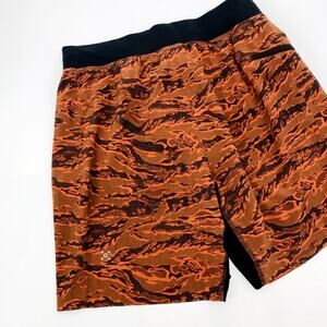 lululemon men's orange camo shorts